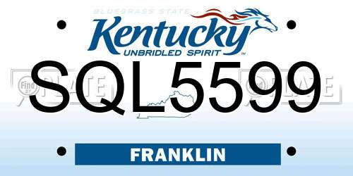 SQL5599 Kentucky License Plate