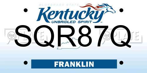 SQR87Q Kentucky License Plate