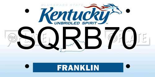 SQRB70 Kentucky License Plate