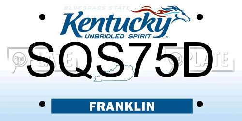 SQS75D Kentucky License Plate