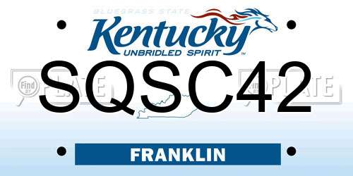 SQSC42 Kentucky License Plate