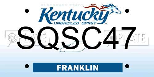 SQSC47 Kentucky License Plate