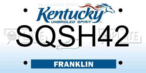 SQSH42 Kentucky License Plate