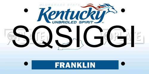SQSIGGI Kentucky License Plate