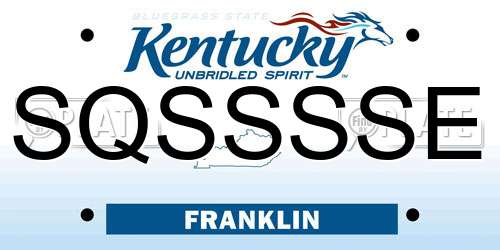 SQSSSSE Kentucky License Plate