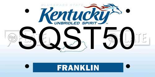 SQST50 Kentucky License Plate