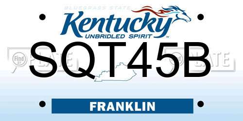 SQT45B Kentucky License Plate