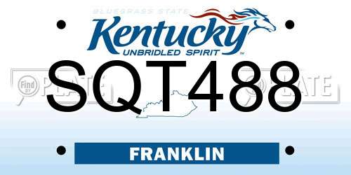 SQT488 Kentucky License Plate