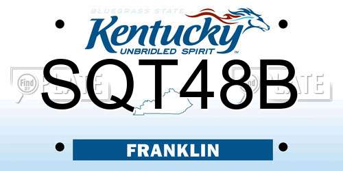 SQT48B Kentucky License Plate