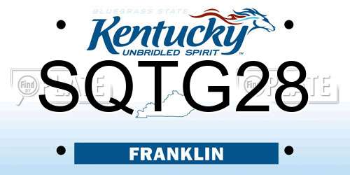 SQTG28 Kentucky License Plate