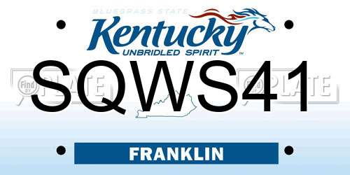 SQWS41 Kentucky License Plate