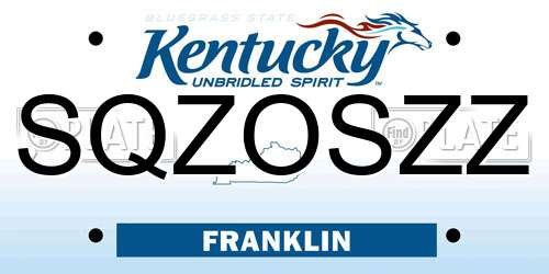 SQZOSZZ Kentucky License Plate