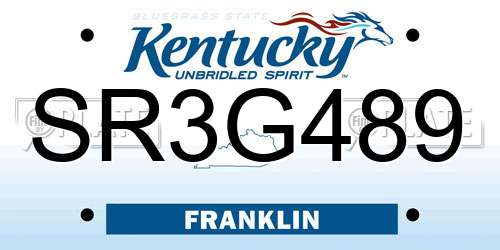 SR3G489 Kentucky License Plate