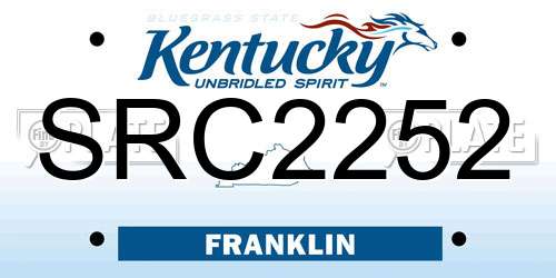 SRC2252 Kentucky License Plate