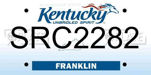 SRC2282 Kentucky License Plate