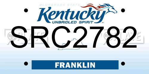 SRC2782 Kentucky License Plate
