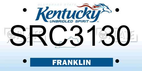 SRC3130 Kentucky License Plate