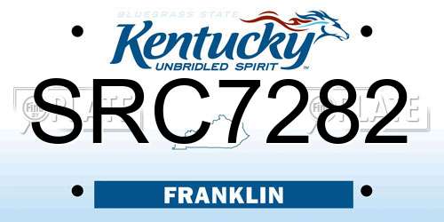 SRC7282 Kentucky License Plate