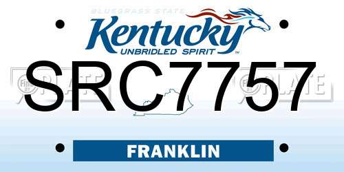 SRC7757 Kentucky License Plate