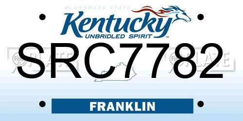 SRC7782 Kentucky License Plate