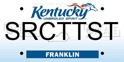 SRCTTST Kentucky License Plate