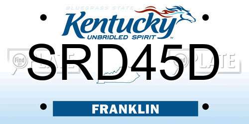 SRD45D Kentucky License Plate