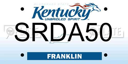 SRDA50 Kentucky License Plate