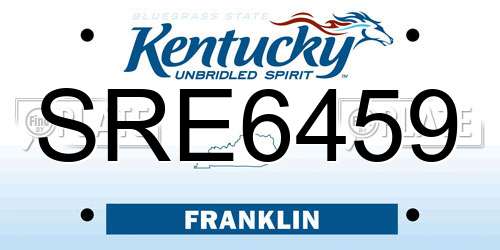SRE6459 Kentucky License Plate