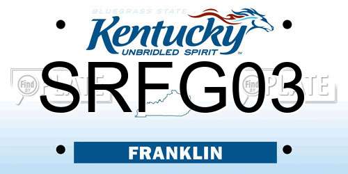 SRFG03 Kentucky License Plate