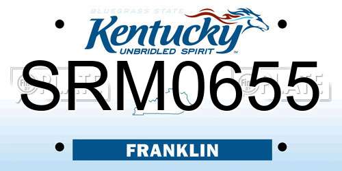SRM0655 Kentucky License Plate