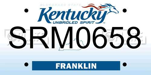 SRM0658 Kentucky License Plate