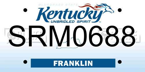 SRM0688 Kentucky License Plate
