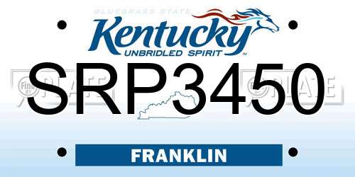SRP3450 Kentucky License Plate