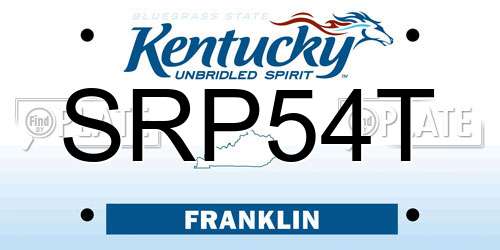 SRP54T Kentucky License Plate