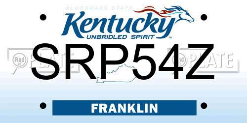 SRP54Z Kentucky License Plate
