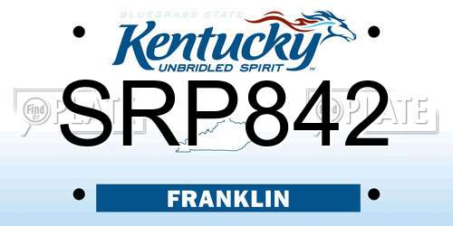 SRP842 Kentucky License Plate