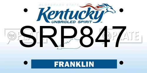 SRP847 Kentucky License Plate