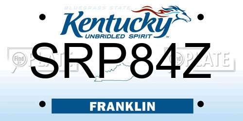 SRP84Z Kentucky License Plate