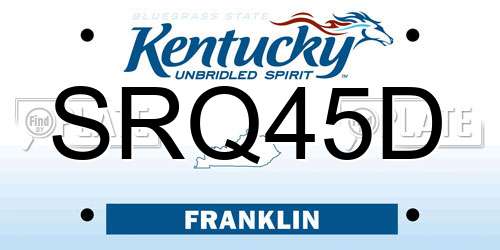 SRQ45D Kentucky License Plate