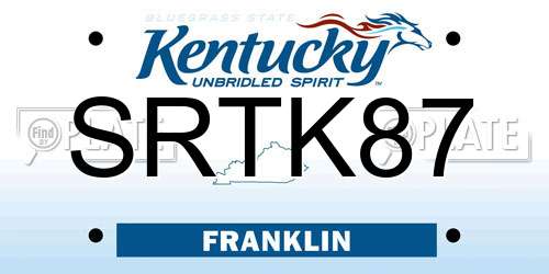 SRTK87 Kentucky License Plate