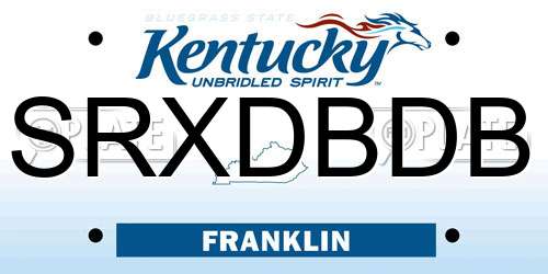 SRXDBDB Kentucky License Plate