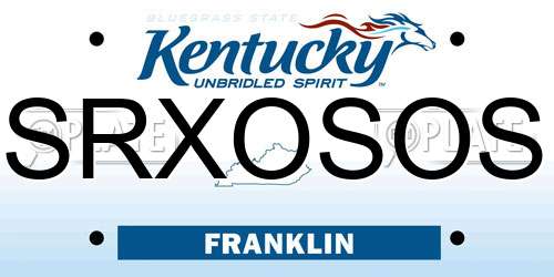 SRXOSOS Kentucky License Plate