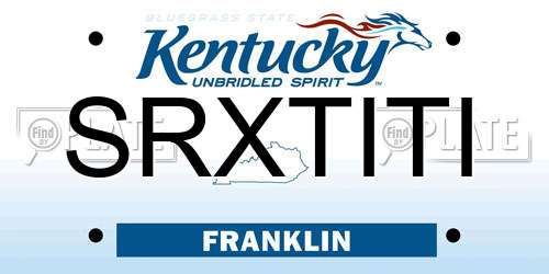 SRXTITI Kentucky License Plate