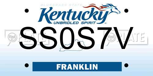 SS0S7V Kentucky License Plate