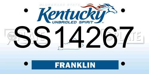 SS14267 Kentucky License Plate