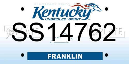 SS14762 Kentucky License Plate