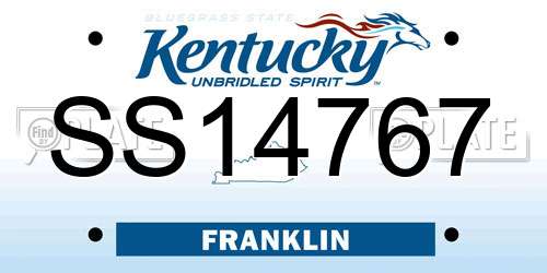SS14767 Kentucky License Plate