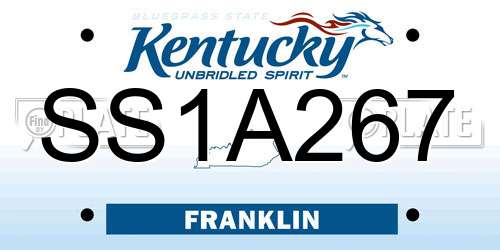 SS1A267 Kentucky License Plate