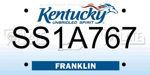 SS1A767 Kentucky License Plate