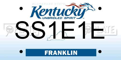 SS1E1E Kentucky License Plate
